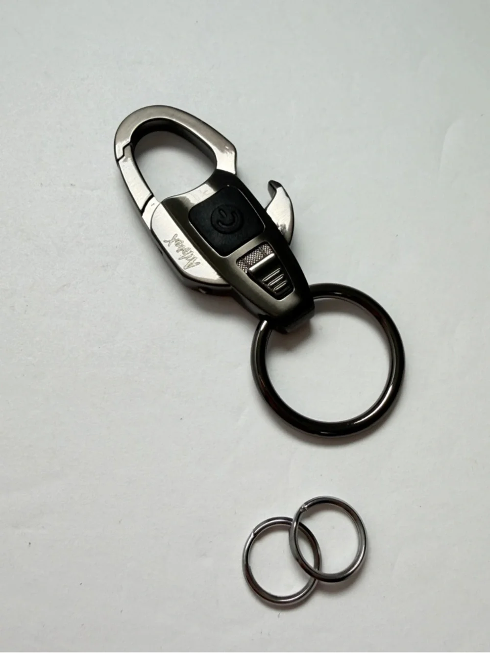 Silver Keychain Phone Accessory with LED Light